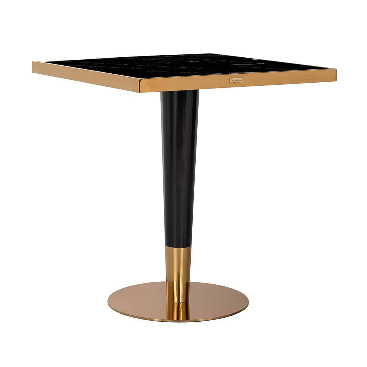 Bistrotisch Can Roca square black 70x70 (Black/gold)