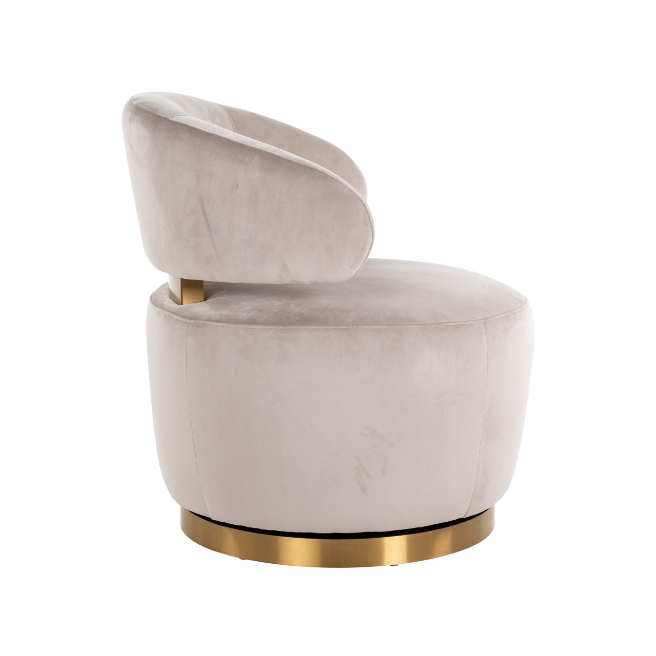 Lounge Stuhl Maxime khaki velvet swivel