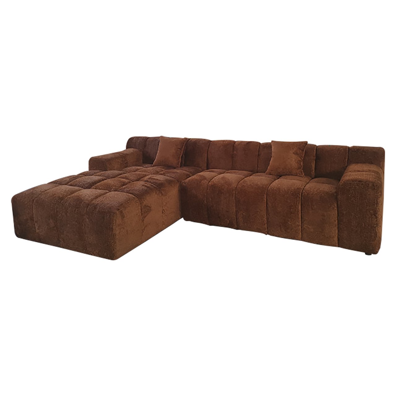 Sofa Cube 3-Sitzer + Lounge links (Be Lovely 603 Cinnamon)