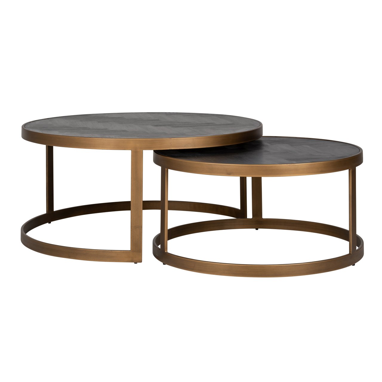 Couchtisch Blackbone Brass black rustic (Set of 2)