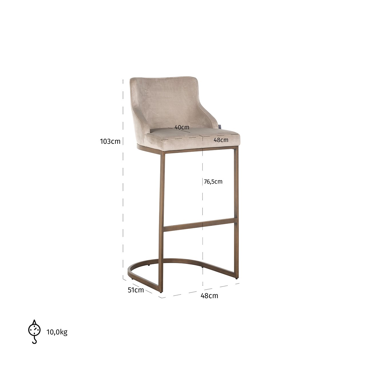Barstuhl Bolton khaki velvet / brushed gold fire retardant (FR-Quartz 903 Khaki) Barstuhl Bolton khaki velvet / brushed gold fire retardant (FR-Quartz 903 Khaki)