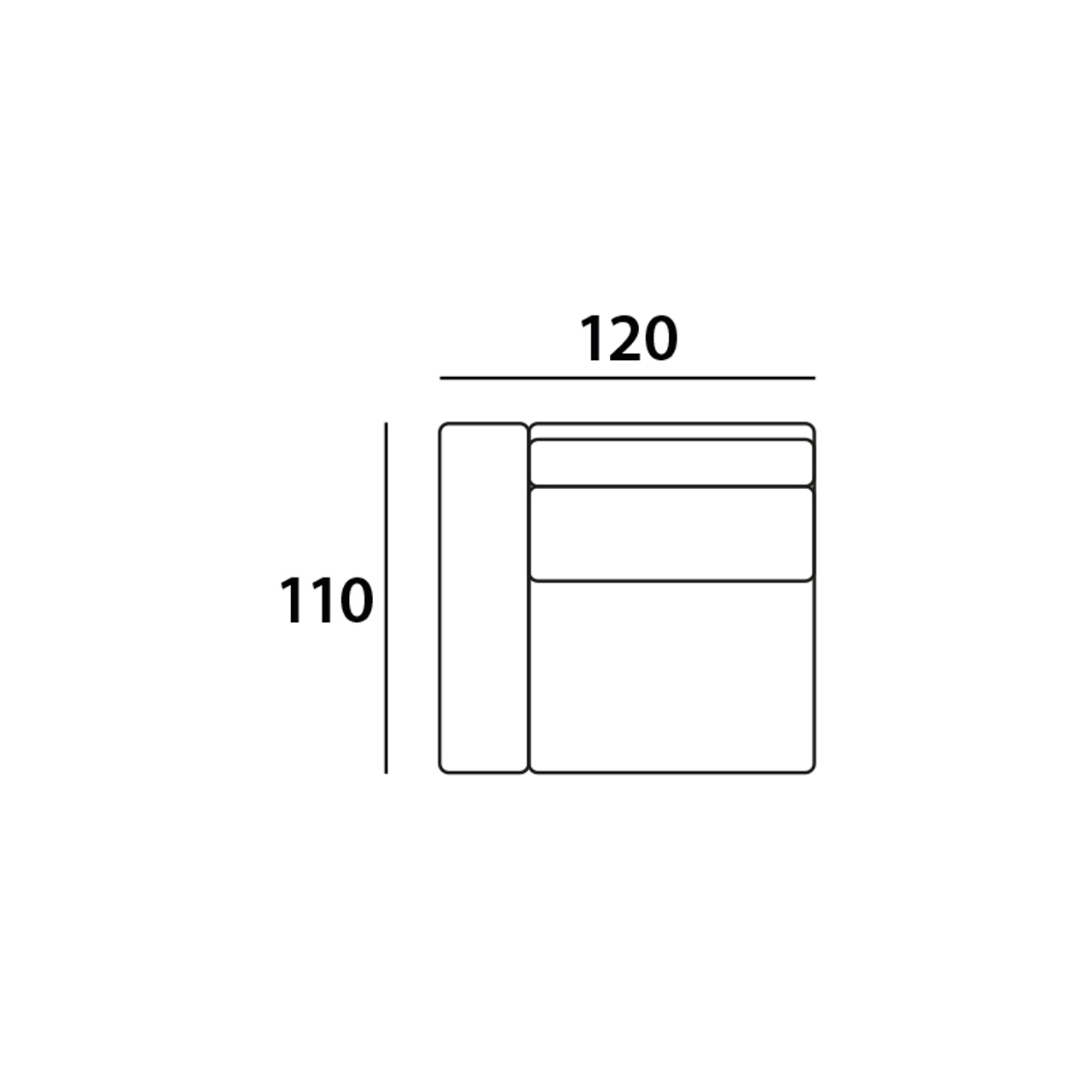Sofa Bolica cayenne ecru 1 seat arm left