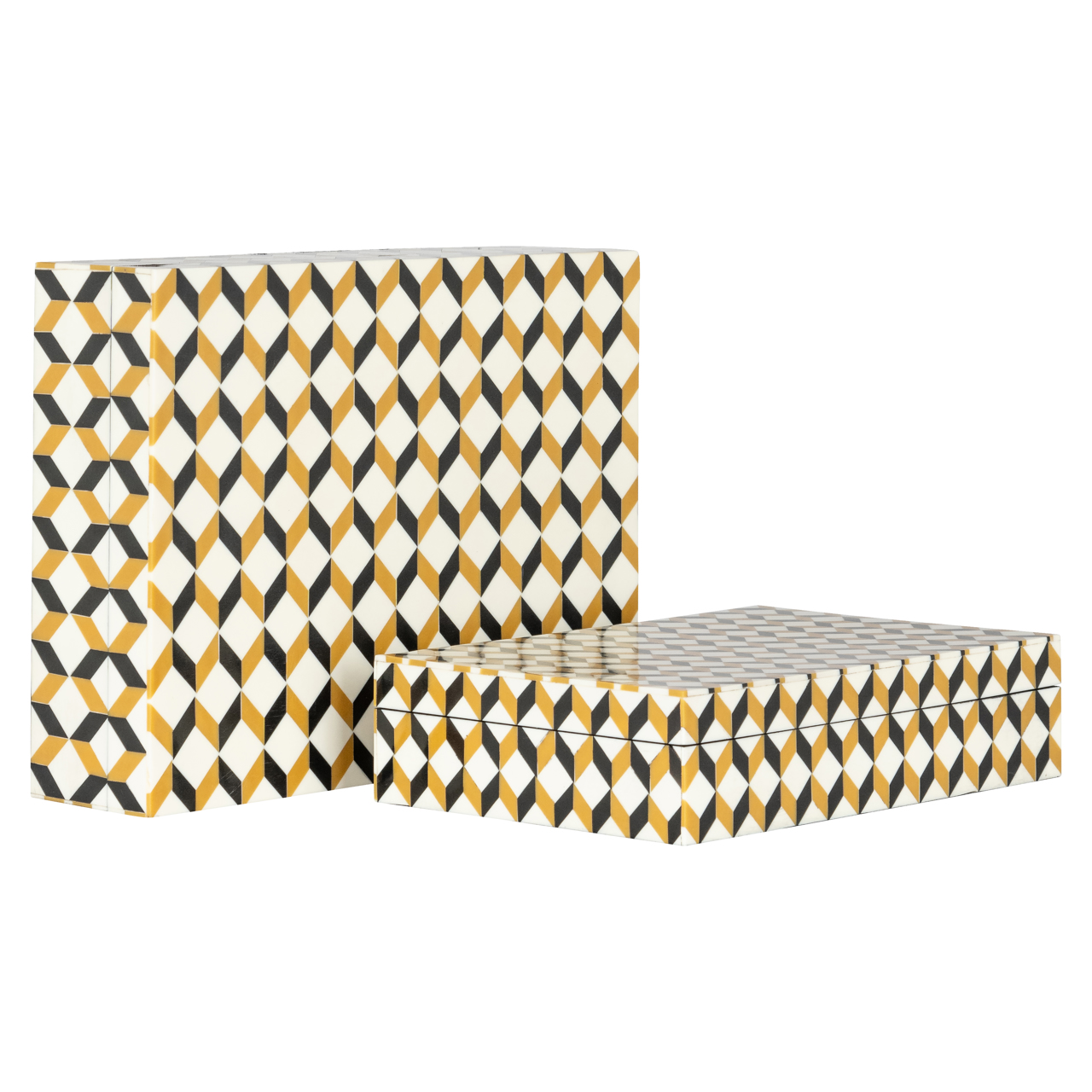 Aufbewahrungsbox Frences black/gold (Set of 2)