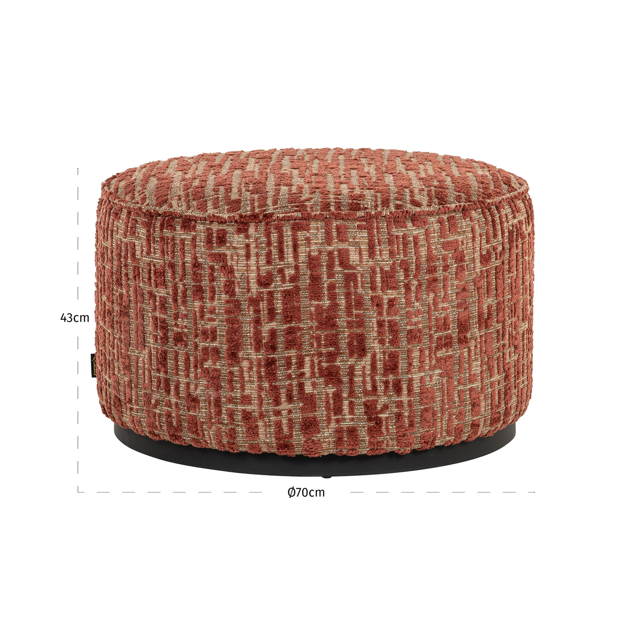 Hocker & Fußbank Lexie beige chevron 70Ø