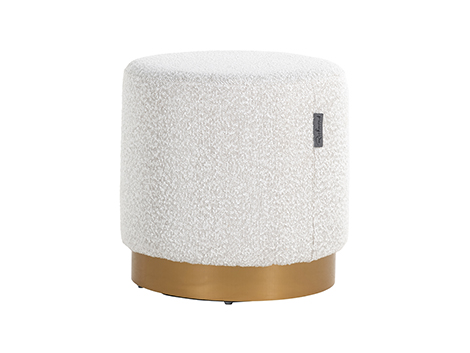 Richmond Fußhocker Emmy 42,5Ø Bouclé weiß (Copenhagen 900 Bouclé weiß)