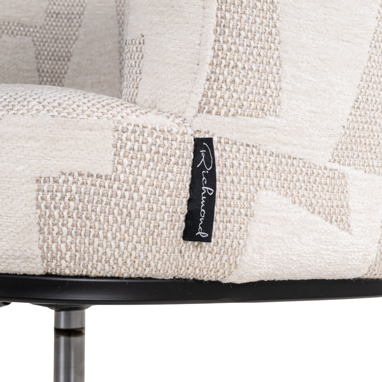 Esszimmerstuhl Rochenne beige graffic swivel on wheels