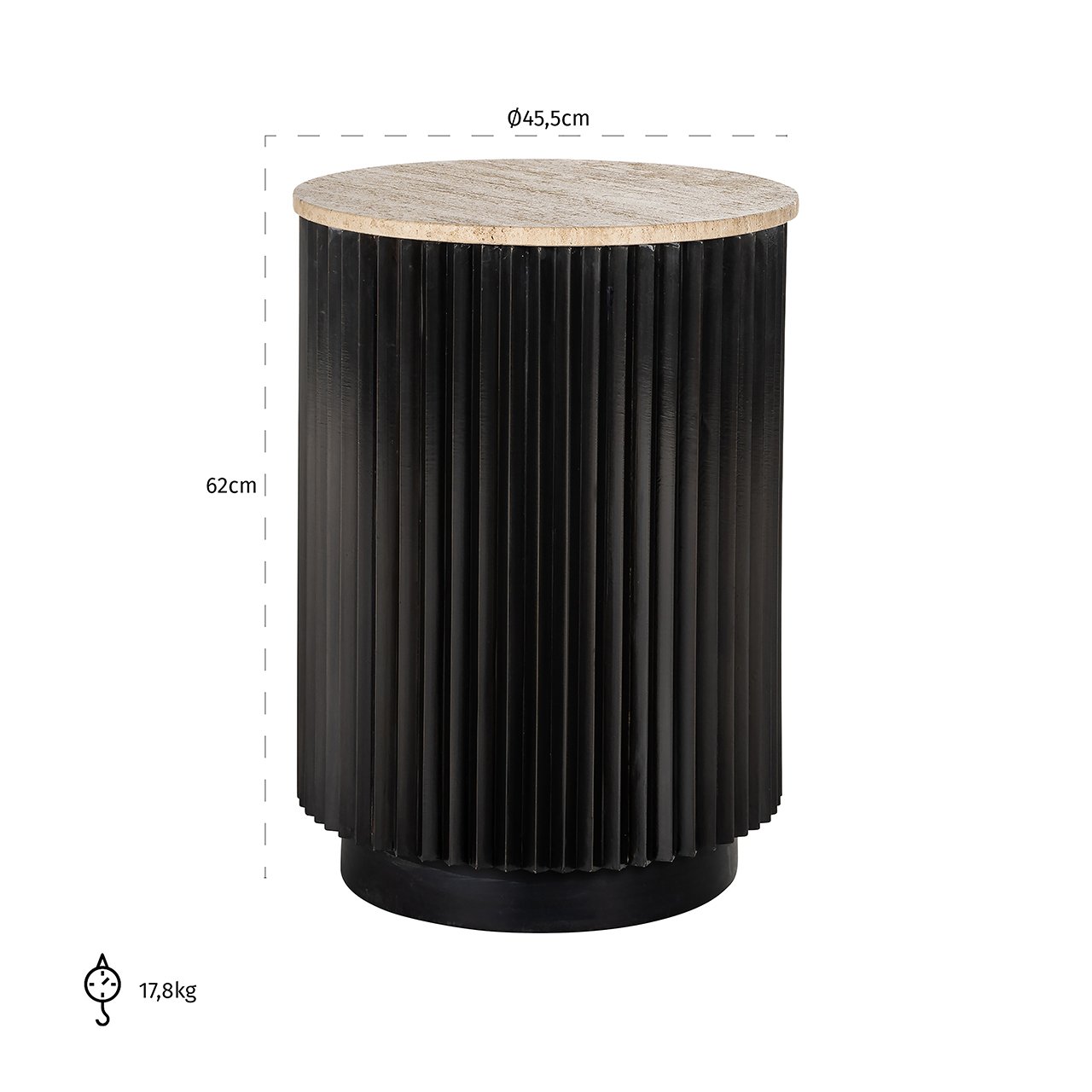 Beistelltisch Hampton 45Ø (Dark brown)