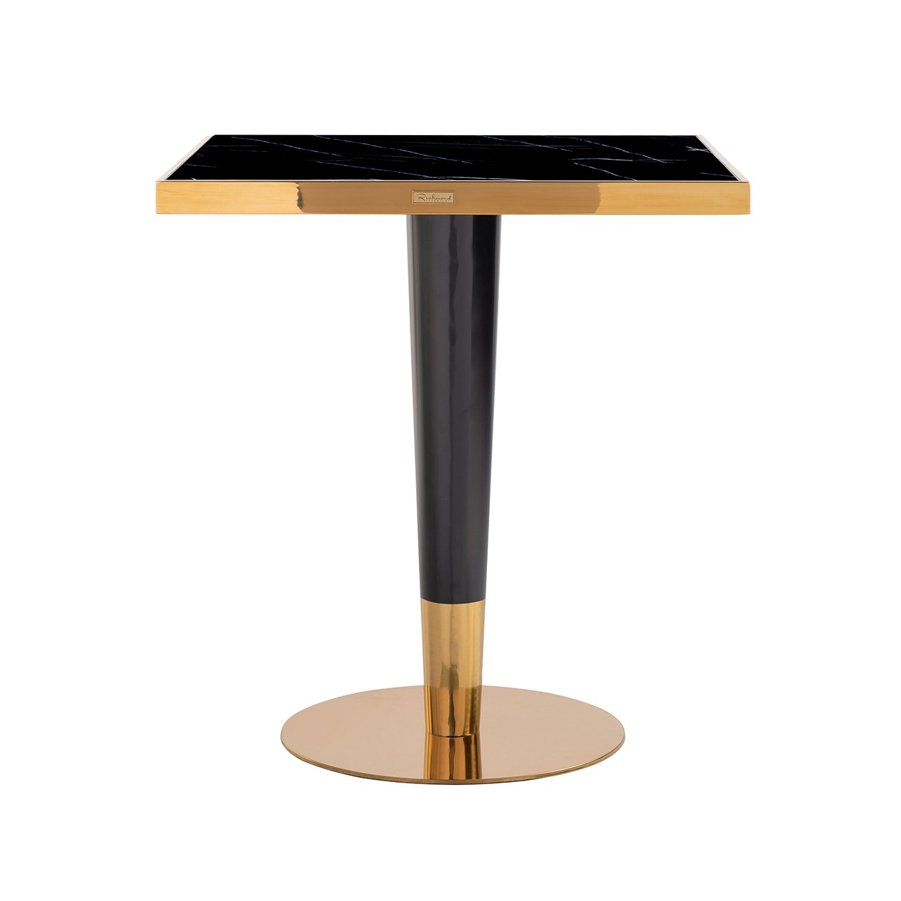 Bistrotisch Can Roca square black 70x70 (Black/gold)
