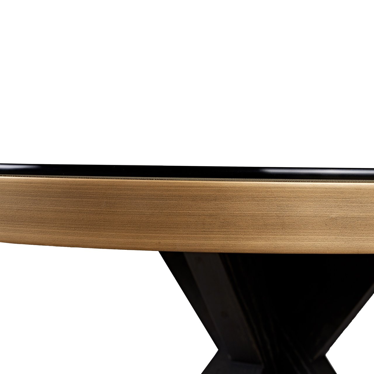 Esstisch Bloomville brass shagreen incl. glass top 140Ø