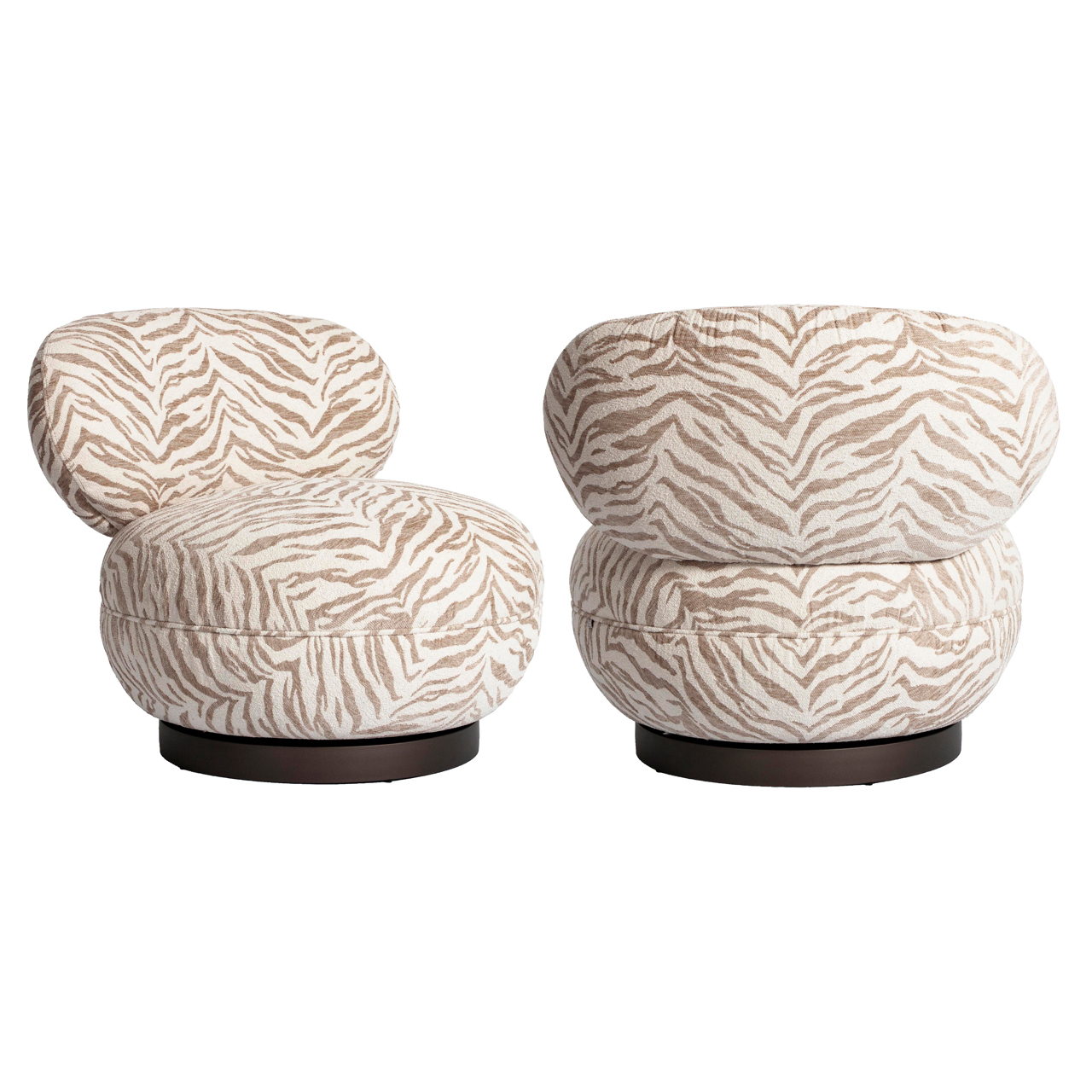 Lounge Stuhl Jace beige tiger swivel