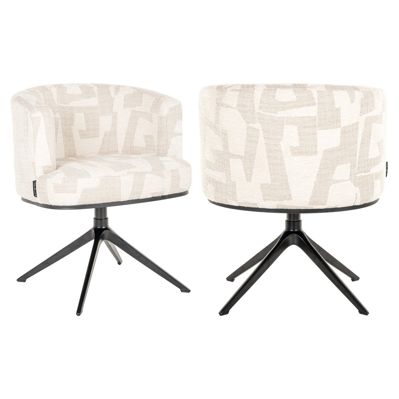 Esszimmerstuhl Cheyenne beige graffic swivel Esszimmerstuhl Cheyenne beige graffic swivel