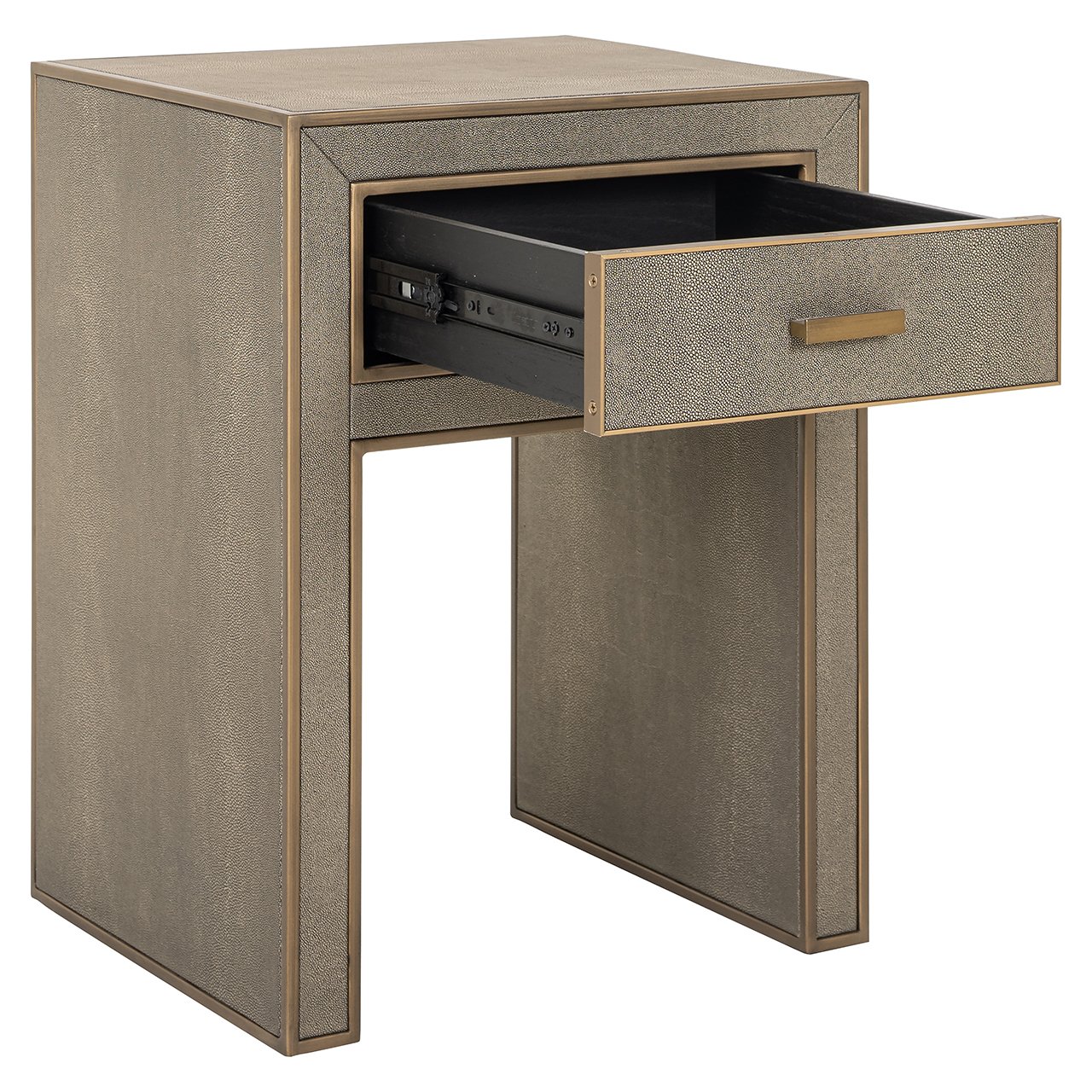 Nachttisch Bloomville 1 Schublade mit Glas (Brown)