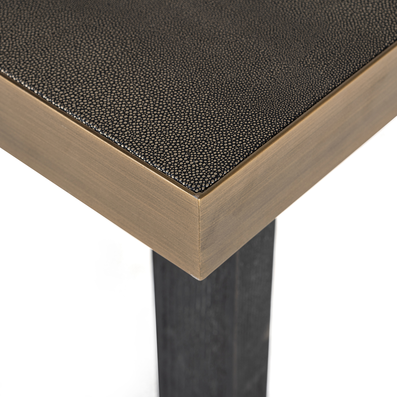 Esstisch Bloomville brass shagreen incl. glass top 200