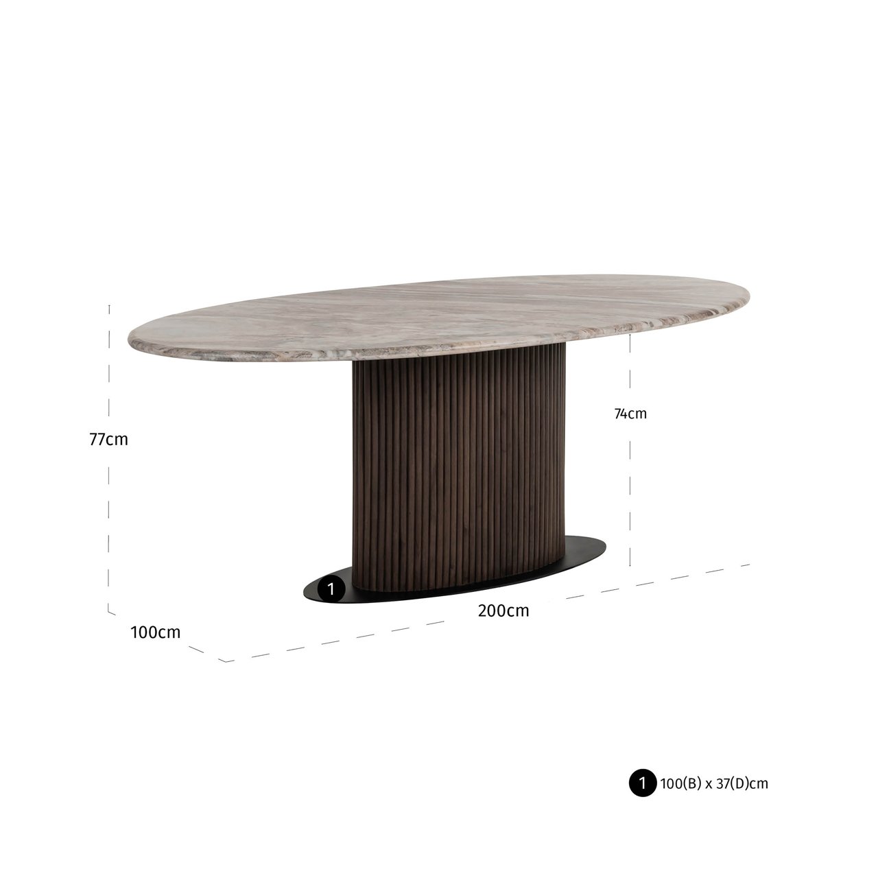Esstisch Rasford dark brown oval 200 Esstisch Rasford dark brown oval 200