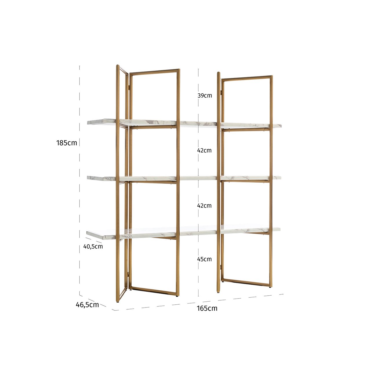 Wandschrank Lagrand gold 3 Brettern (Gold)