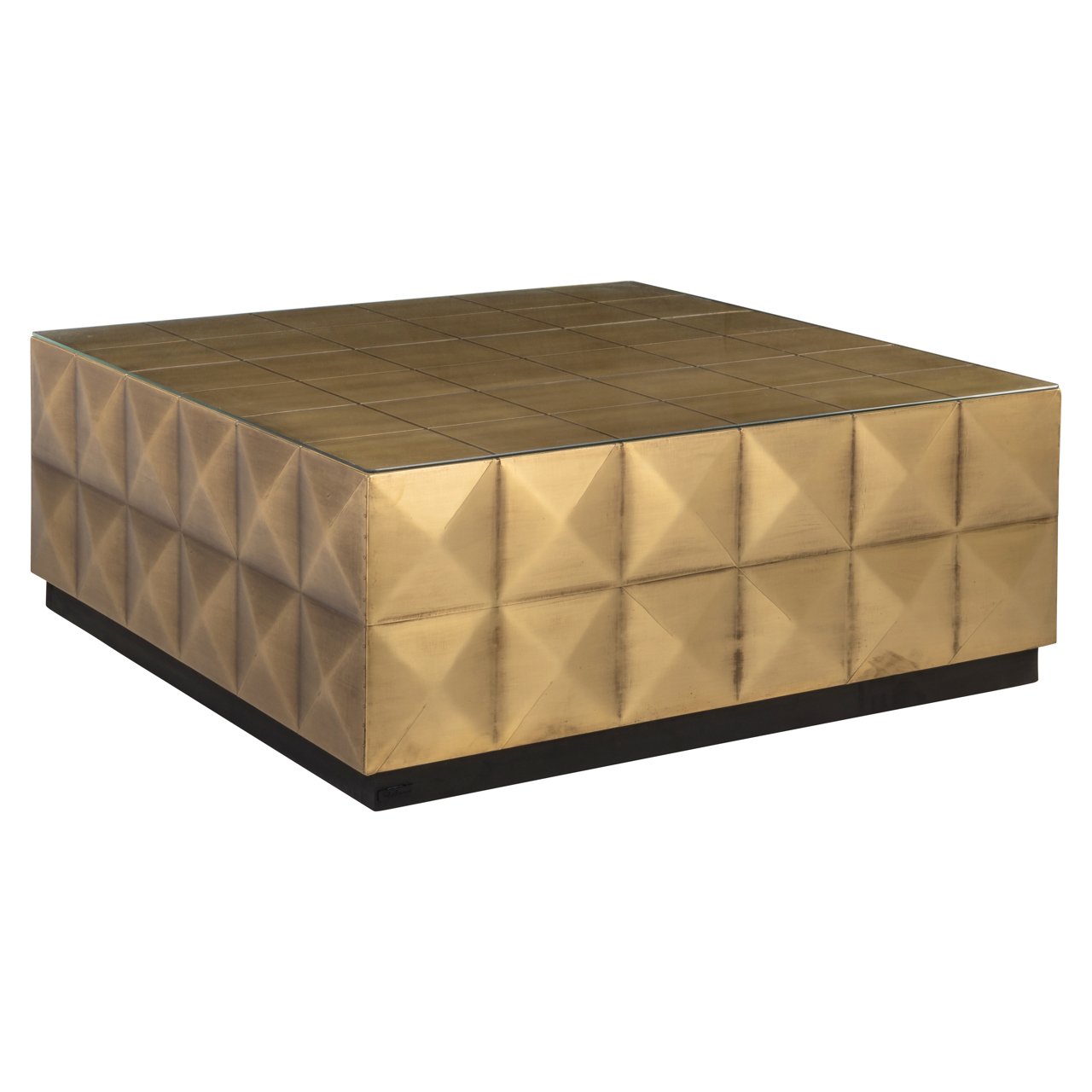 Couchtisch Collada brushed gold incl. glass top