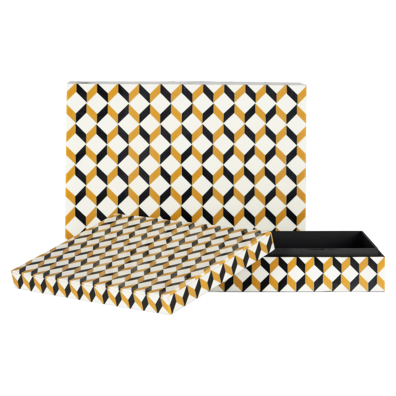 Aufbewahrungsbox Frences black/gold (Set of 2)